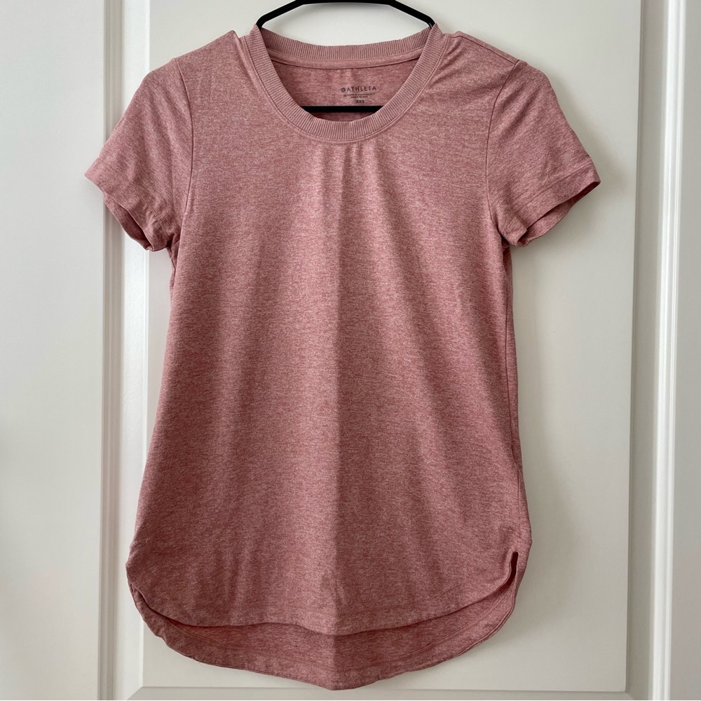 Athleta XXS Workout Top in Heathered Pink